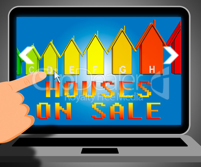 Houses On Sale Representing Sell House 3d Illustration
