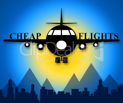 Cheap Flights Means Low Cost Promo 3d Illustration
