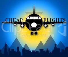 Cheap Flights Means Low Cost Promo 3d Illustration