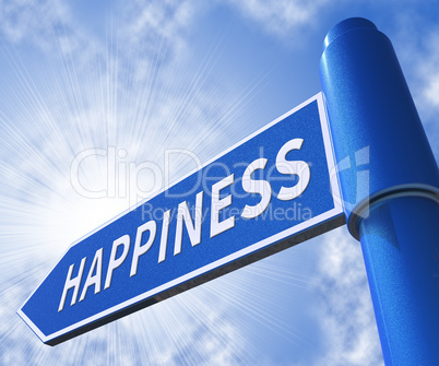 Happiness Signs Representing Happier Joyful 3d Illustration