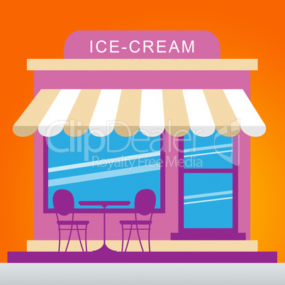 Ice Cream Store Shows Dessert Shop 3d Illustration