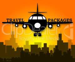 Travel Packages Representing Getaway Tours 3d Illustration