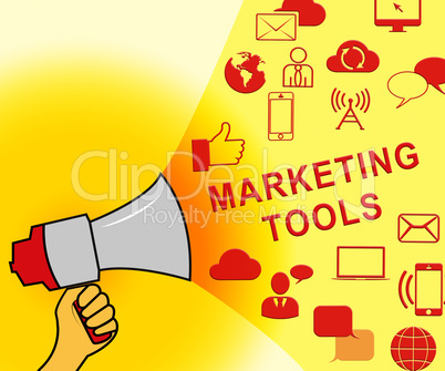 Marketing Tools Representing Promotion Apps 3d Illustration