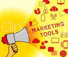 Marketing Tools Representing Promotion Apps 3d Illustration