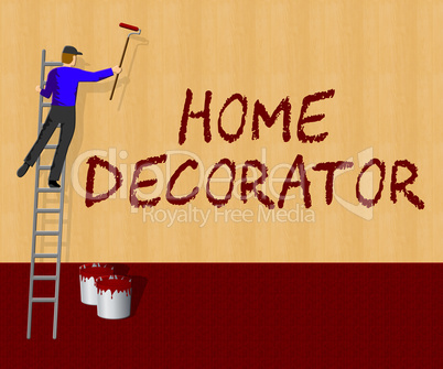 Home Decorator Showing House Painting 3d Illustration