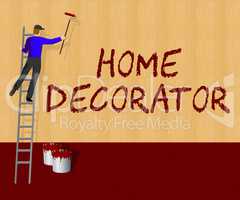 Home Decorator Showing House Painting 3d Illustration