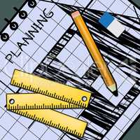 Planning Equipment Represents Architect Plans 3d Illustration
