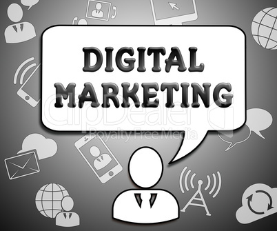 Digital Marketing Showing Market Promotions 3d Illustration