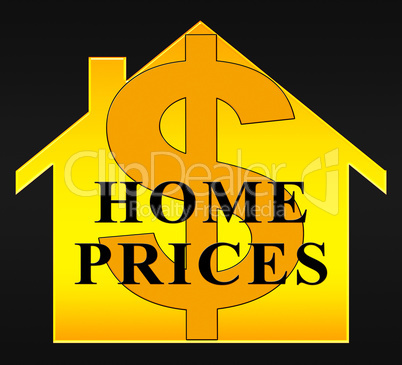 Home Prices Showing Houses Cost 3d Illustration
