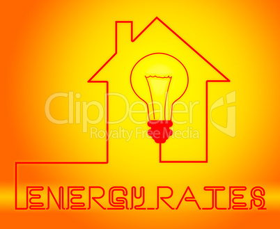 Energy Rates Showing Electric Power 3d Illustration