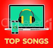 Top Songs Indicates Music Charts 3d Illustration