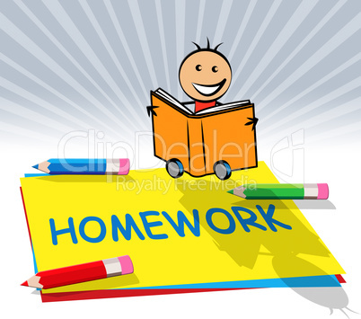 School Homework Displays Training And Learning 3d Illustration