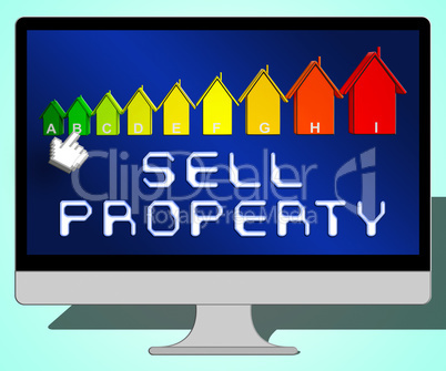 Sell Property Representing House Sales 3d Illustration