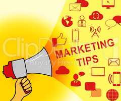 Marketing Tips Representing EMarketing Advice 3d Illustration