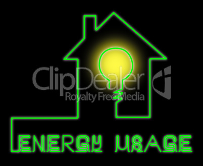 Energy Usage Shows Electric Power 3d Illustration