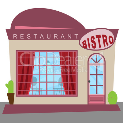 Restaurant Bistro Shows Gourment Food 3d Illustration