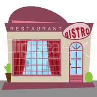 Restaurant Bistro Shows Gourment Food 3d Illustration