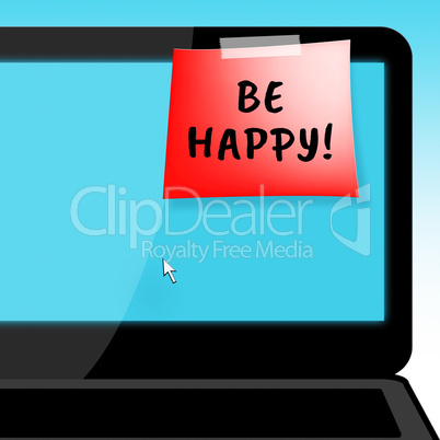 Be Happy Means Joyful Fun 3d Illustration