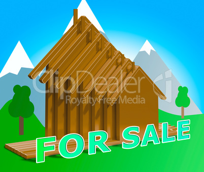 Houses For Sale Means Sell House 3d Illustration