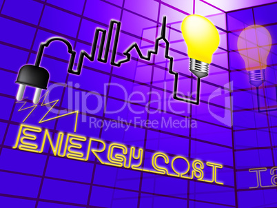 Energy Cost Shows Electric Power 3d Illustration