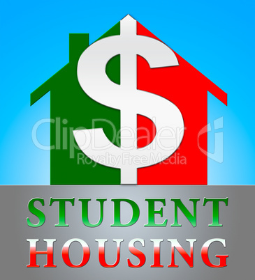Student Housing Showing University House 3d Illustration