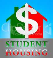 Student Housing Showing University House 3d Illustration