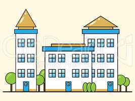 Apartment Building Representing Condo Property 3d Illustration