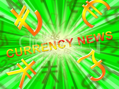 Currency News Means Forex media 3d Illustration