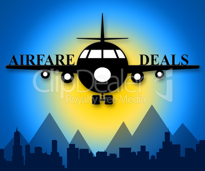 Airfare Deals Means Airplane Sale 3d Illustration