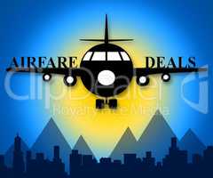 Airfare Deals Means Airplane Sale 3d Illustration