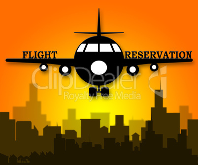 Flight Reservation Shows Booking Flights 3d Illustration