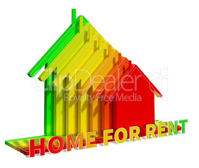 Home For Rent Means Real Estate 3d Illustration