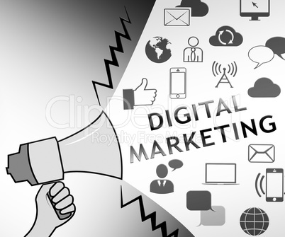 Digital Marketing Representing Market Promotions 3d Illustration