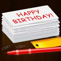 Happy Birthday Message Indicates Congratulations Greeting 3d Ill