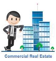 Commercial Real Estate Office Represents Property 3d Illustratio