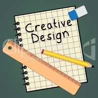 Creative Design Represents Graphic Innovation 3d Illustration