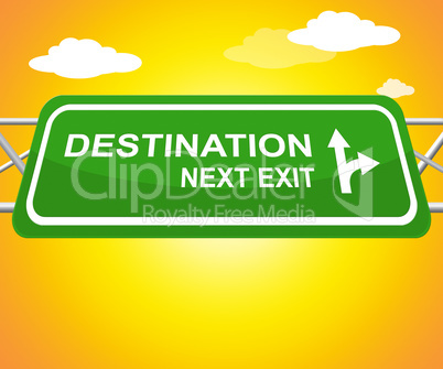 Destination Sign Showing City Route 3d Illustration