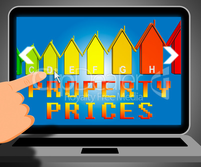 Property Prices Representing House Cost 3d Illustration