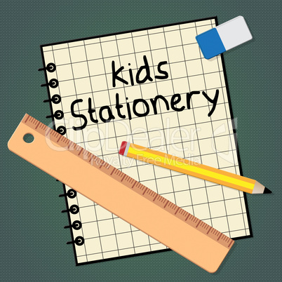Kids Stationery Representing School Materials 3d Illustration