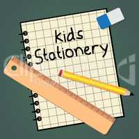 Kids Stationery Representing School Materials 3d Illustration