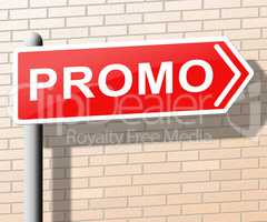 Promo Sign Represents Shopping Commerce 3d Rendering
