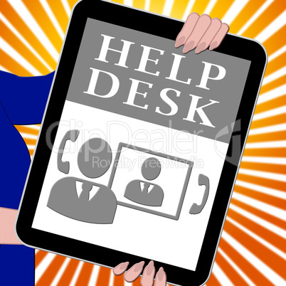 Helpdesk Tablet Shows Faq Advice 3d Illustration