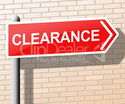 Clearance Sign Indicates Promotional And Offers 3d Illustration