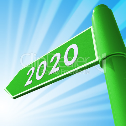 Two Thosand Twenty Displaying 2020 3d Illustration