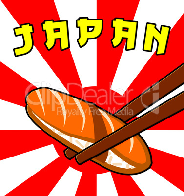 Japan Sushi Shows Japanese Cuisine 3d Illustration