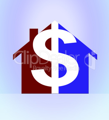 Property Dollar Means Usd House 3d Illustration
