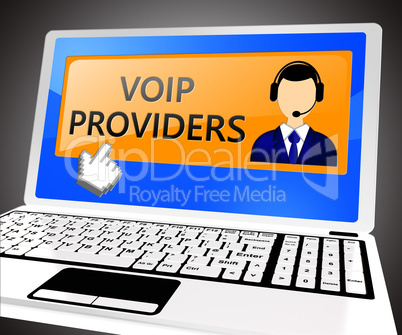 Voip Providers Showing Internet Voice 3d Illustration