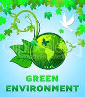 Green Environment Design Showing Ecology 3d Illustration