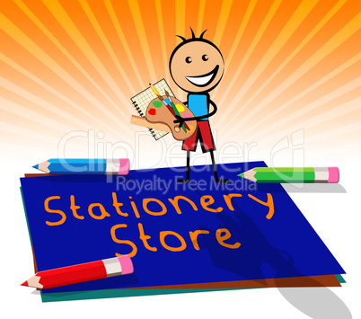 Stationery Store Displays Office Supplies Shops 3d Illustration