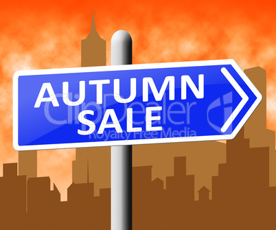 Autumn Sale Representing Commerce Sales 3d Illustration